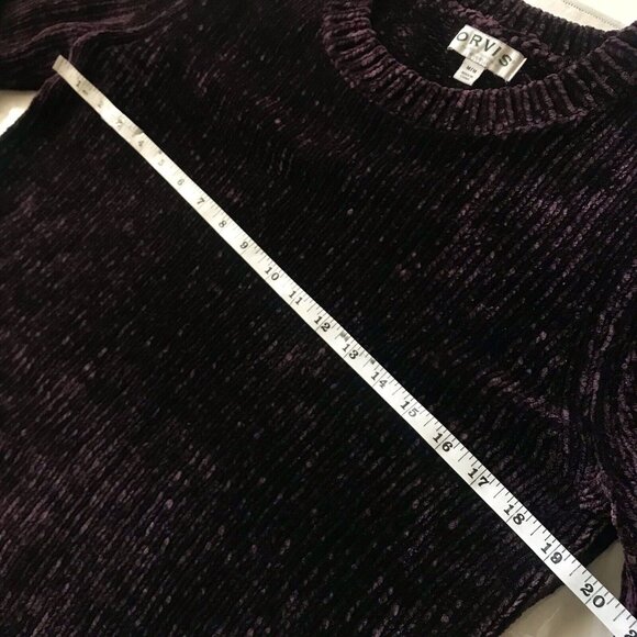 Orvis Chenille Purple‎ Sweater Size Medium Super Soft Women's Cozy Warm Chunky - Picture 6 of 9